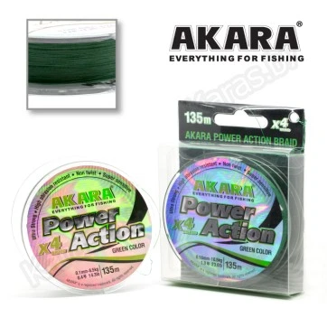 Леска плетёная Akara Power Action X4 135м (зеленый)
