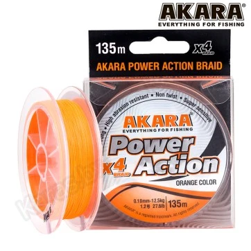 Леска плетёная Akara Power Action X4 135м (оранжевый)