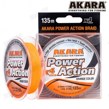 Леска плетёная Akara Power Action X4 135м (оранжевый)