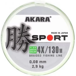 Леска плетёная Akara Sport X4 Fluo Green 130м (зеленый)
