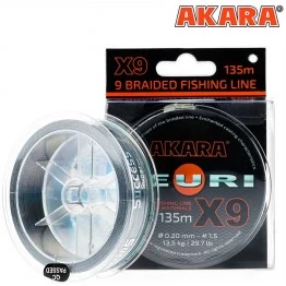 Леска плетёная Akara Teuri X9 135 м (серый)