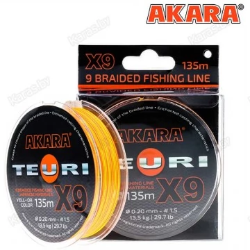 Леска плетёная Akara Teuri X9 135 м (желто-оранжевый)