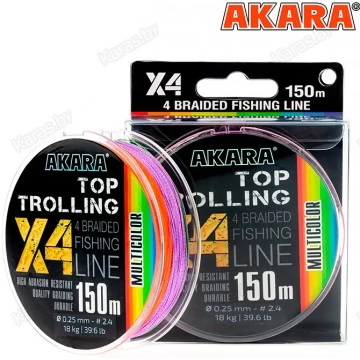 Леска плетёная Akara Top Trolling X-4 150 м (мультиколор)