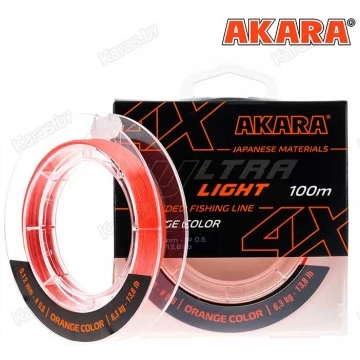 Леска плетёная Akara Ultra Light X4 100м (оранжевый)