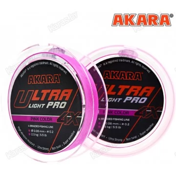 Леска плетёная Akara Ultra Light Pro Pink X4 100м (розовый)