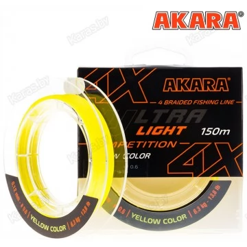 Леска плетёная Akara Ultra Light Competition X4 150м (жёлтый)