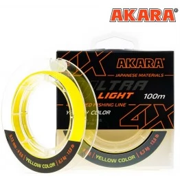 Леска плетёная Akara Ultra Light X4 100м (жёлтый)