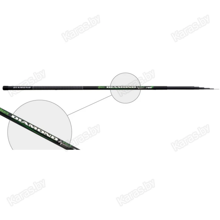 Удочка маховая Akara Diamond Pole IM7. 6 м. углеволокно. тест: 10-40 г. 300 г (без колец)