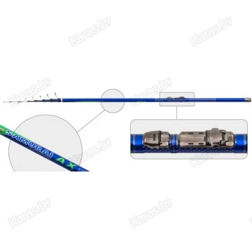 Удочка с кольцами  Akara Samurai IM9. 4 м. углеволокно. тест: 10-30 г. 150 г