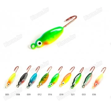 Блесна вертикальная зимняя Akara Ice Lures рыбка с крючком IL001-3-*** (2 шт.) (3гр)