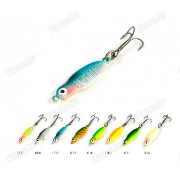 Блесна вертикальная зимняя Akara Ice Lures рыбка с тройником IL015-3-*** (2 шт.) (3гр)