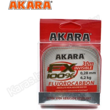 Леска флюорокарбоновая Akara FX 100% 30 м