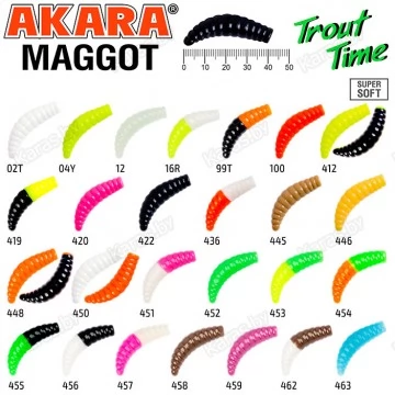 Силиконовая приманка Akara Trout Time MAGGOT 1.6" Tu-Frutti