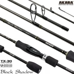 Спиннинг Akara SL1001 Black Shadow 702MLF TX-30, углеволокно, штекерный, 2.1 м, тест: 3,5-10,5 г, 108 г