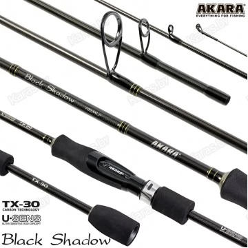 Спиннинг Akara SL1001 Black Shadow 702MLF TX-30, углеволокно, штекерный, 2.1 м, тест: 3,5-10,5 г, 108 г