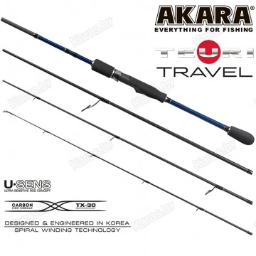 Спиннинг Akara Teuri Travel L, углеволокно, штекерный, 2,28 м, тест: 1-12 г, 98 г
