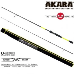 Спиннинг Akara Teuri MHS702 TX-30, углеволокно, штекерный, 2,1 м, тест: 14-35 г, 113 г