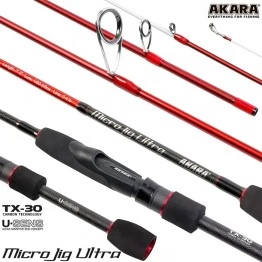 Спиннинг Akara SL1004 Micro Jig Ultra 762UL-S TX-30, углеволокно, штекерный, 2,3 м, тест: 0,5-6 г, 116 г
