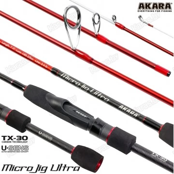 Спиннинг Akara SL1004 Micro Jig Ultra 702UL-S TX-30, углеволокно, штекерный, 2,1 м, тест: 0,5-6 г, 105 г