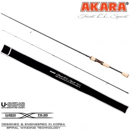 Спиннинг Akara Trout EL Sport UL, углеволокно, штекерный, 1,98 м, тест: 0,5-4,5 г, 77 г