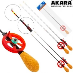 Удочка телескопическая зимняя Akara HFTC-2 с катушкой Red (2 секции)