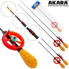 Удочка телескопическая зимняя Akara HFTC-3 с катушкой Red (3 секции)