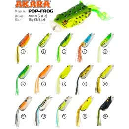Лягушка-поппер незацепляйка Akara Pop-Frog 70 (18 гр)