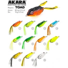 Лягушка незацепляйка Akara Toad 60 (13 гр)
