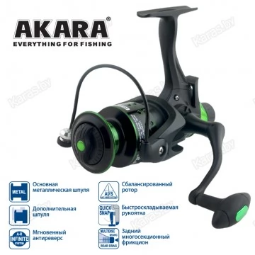 Безынерционная катушка с байтраннером Akara Geden Carp FG5000. 3 ш.п. + 1 р.п.