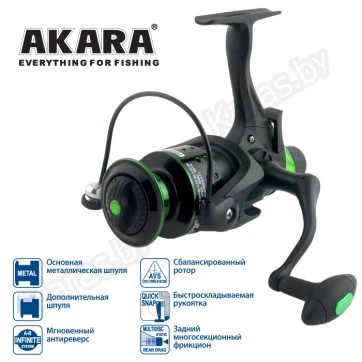 Безынерционная катушка с байтраннером  Akara Geden Carp FG3000. 3 ш.п. + 1 р.п.