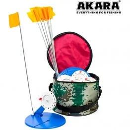 Жерлицы зимние Akara оснащенные 10 шт. в сумке (диаметр 20 см)