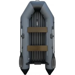 Надувная 2-местная ПВХ лодка Аква 2800 НДНД (графит, черный)