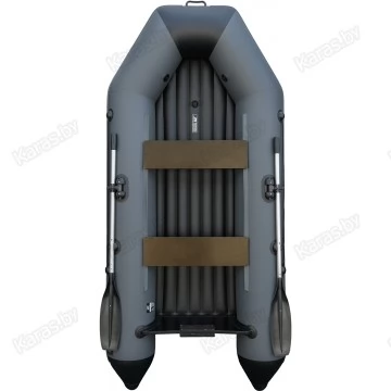 Надувная 2-местная ПВХ лодка Аква 2800 НДНД (графит, черный)