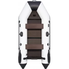 Надувная 2-местная ПВХ лодка Аква 2800 СКК (слань-книжка, киль, светло-серый, графит)