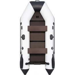 Надувная 2-местная ПВХ лодка Аква 2800 СКК (слань-книжка, киль, светло-серый, графит)