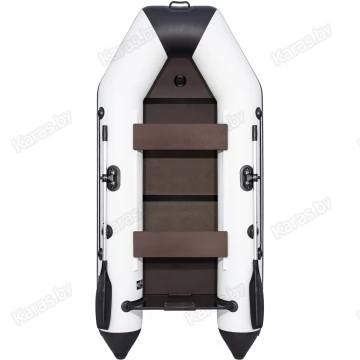Надувная 2-местная ПВХ лодка Аква 2800 СКК (слань-книжка, киль, светло-серый, графит)
