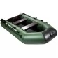 Надувная 2-местная ПВХ лодка Аква 2600 (зелено-черный)