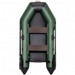 Надувная 2-местная ПВХ лодка Аква 2600 (зелено-черный)