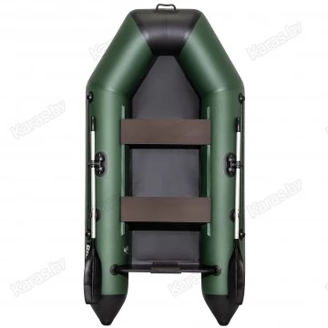Надувная 2-местная ПВХ лодка Аква 2600 (зелено-черный)