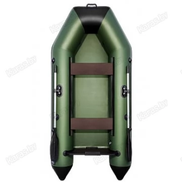 Надувная 2-местная ПВХ лодка Аква 2800 (зеленый, черный)