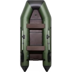 Надувная 2-местная ПВХ лодка Аква 2900 СКК (зелено-черная)