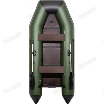 Надувная 2-местная ПВХ лодка Аква 2900 СКК (зелено-черная)