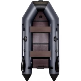 Надувная 2-местная ПВХ лодка Аква 2800 СКК (слань-книжка, киль, графит, черный)
