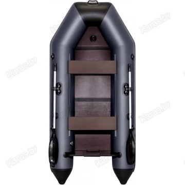 Надувная 2-местная ПВХ лодка Аква 2900 СКК (слань-книжка, киль, графит, черный)