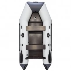 Надувная 2-местная ПВХ лодка Аква 2900 СКК (слань-книжка, киль, светло-серый, графит)