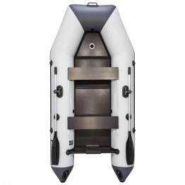 Надувная 2-местная ПВХ лодка Аква 2900 СКК (слань-книжка, киль, светло-серый, графит)