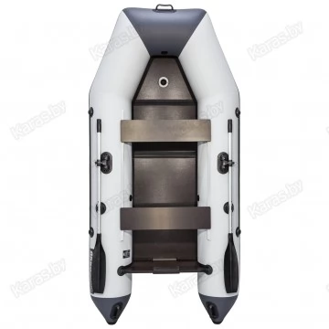 Надувная 2-местная ПВХ лодка Аква 2900 СКК (слань-книжка, киль, светло-серый, графит)