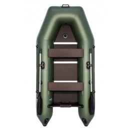 Надувная 3-местная ПВХ лодка Аква 2900 СК (сборный пайол, киль, зеленый)