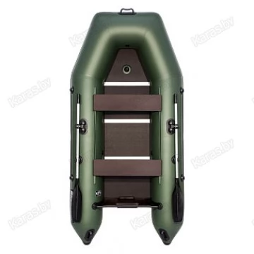 Надувная 3-местная ПВХ лодка Аква 2900 СК (сборный пайол, киль, зеленый)