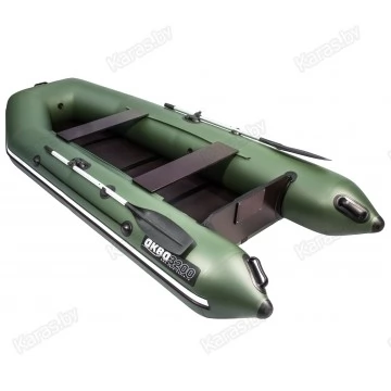 Надувная 3-местная ПВХ лодка Аква 3200 СКК (зеленая)